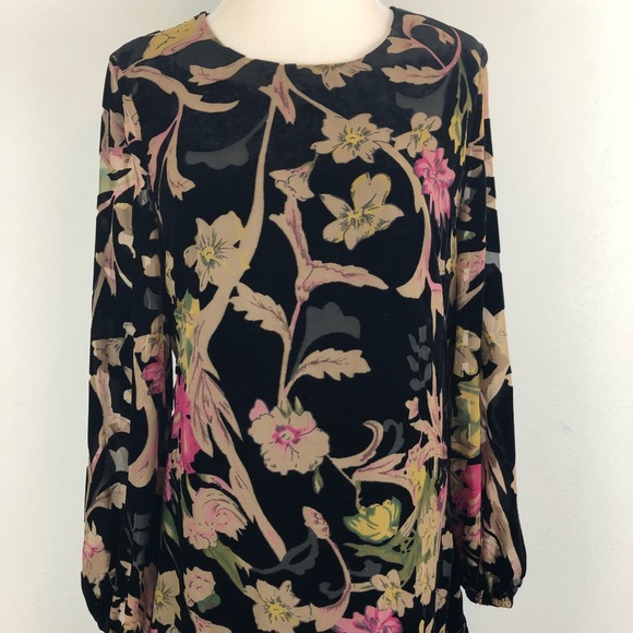 NEW Eliza J Print Burnout Velvet Shift Dress 0010 - Picture 3 of 8